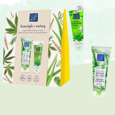 Cztery Pory Roku Kosmetyki z Natury zestaw upominkowy balsam do ciała 250ml + krem do rąk 130ml