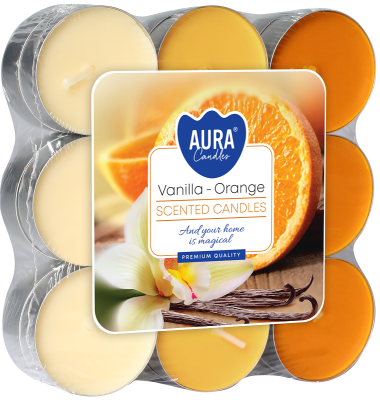 Bispol p15-18-37 Aura WANILIA - POMARAŃCZA podgrzewacze zapachowe - 18 sztuk