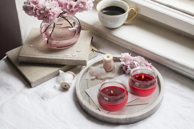 Bispol Aura sn69-405 LETNIE OWOCE świeca zapachowa w karbowanym szkle - 18h