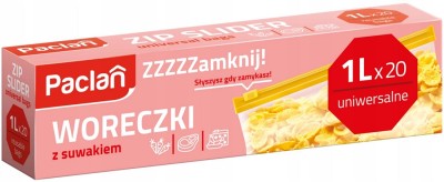 Paclan uniwersalne woreczki z suwakiem 1l 20 sztuk