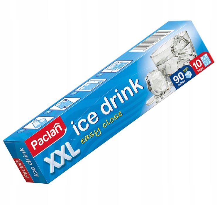 Paclan XXl woreczki do lodu samozamykające na 90 dużych kostek