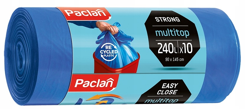 Paclan Multitop worki na odpady niebieskie 240l 10 sztuk
