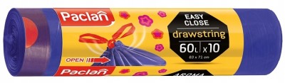 Paclan zapachowe fioletowe worki z taśmą 60L 10 sztuk