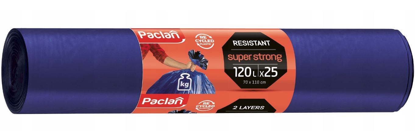Paclan Super Strong worki na odpady 120L 20 sztuk