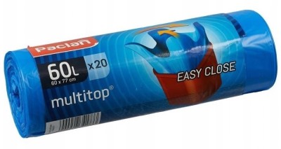 Paclan Multitop niebieskie worki na odpady 60L 24 sztuki