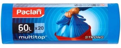 Paclan Multitop niebieskie worki na odpady 60L 24 sztuki