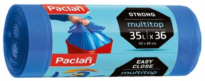 Paclan Multitop niebieskie worki na odpady 35L 36 sztuk