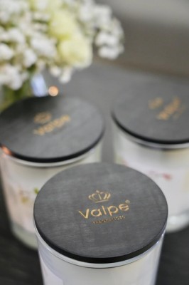 Bispol sn95d-439 Valpe - ELEGANCKI KWIAT świeca zapachowa w szkle z drewnianym wieczkiem - 50H