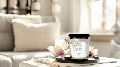 Bispol sn95d-338 Valpe - DELIKATNA BAWEŁNA świeca zapachowa w szkle z drewnianym wieczkiem - 50H