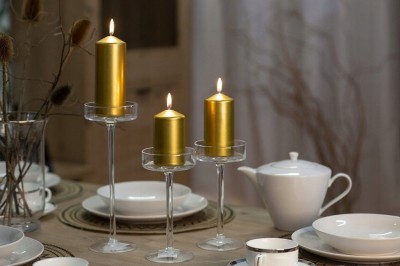 Bispol Aura sw40/60-010 Żółte świece wotywne - 4 sztuki