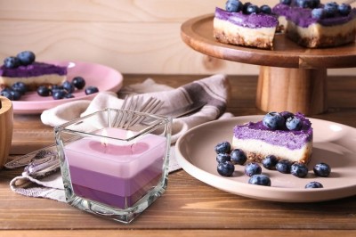 Bispol Aura snk80-359 SERNIK JAGODOWY trójkolorowa świeca zapachowa w szkle - 32H