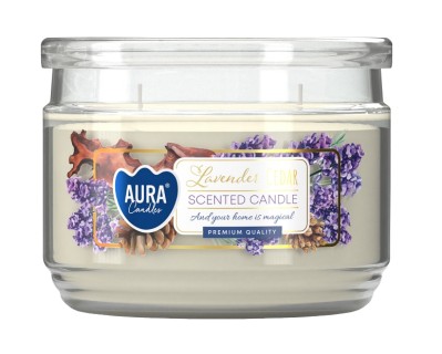 Bispol Lawenda-Cedr świeca zapachowa w niskim słoju snp106-447 Aura 1 sztuka