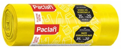 Paclan żółte worki do segregacji odpadów plastikowych 35l 20 sztuk