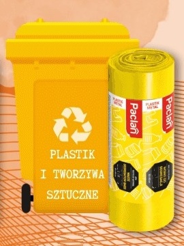 Paclan żółte worki do segregacji odpadów plastikowych 35l 20 sztuk