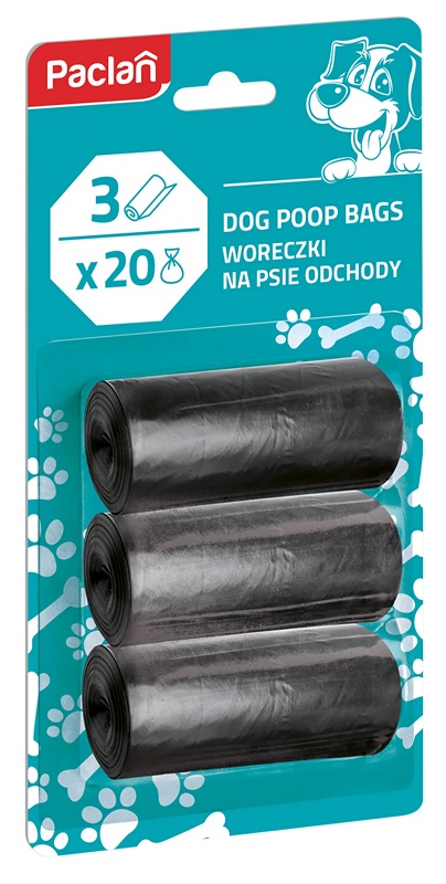 Paclan woreczki na psie odchody 3 x 20 sztuk