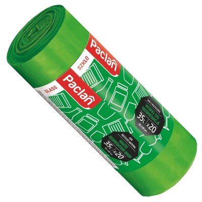 Paclan zielone worki do segregacji odpadów szkło 35l 20 szt.