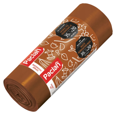Paclan brązowe worki do segregacji odpadów BIO 35l 20 szt.