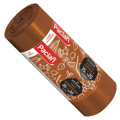 Paclan brązowe worki do segregacji odpadów BIO 35l 20 szt.