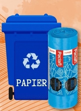 Paclan niebieskie worki do segregacji odpadów papier 35l 20 sztuk.