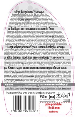 Tytan Nanotechnologia płyn do mycia szyb zapas 750g