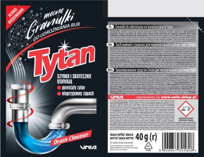 Tytan środek do udrożniania rur w granulkach 20 x 40 g