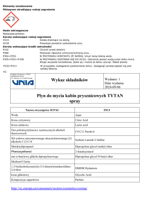 Płyn do mycia i dezynfekcji kabin prysznicowych 500g