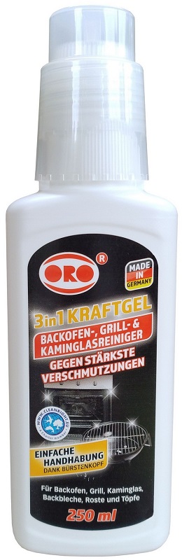 Oro żel do czyszczenia piekarników, grilli, szyb kominkowch 3w1 ze szczoteczką 250ml