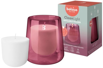 Bolsius Cleanlight Drzewo sandałowe i Wetiweria świecznik z zapachową wkładką