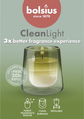 Bolsius Cleanlight Gardenia i Figa świecznik z wkładką zapachową