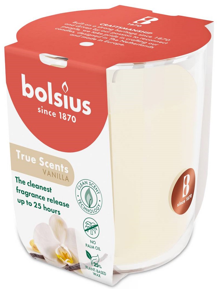 Bolsius True Scents Wanilia świeca zapachowa 80/73 w szkle