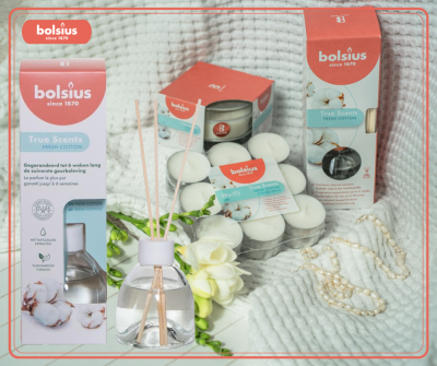 Bolsius True Scents ŚWIEŻA BAWEŁNA dyfuzor zapachowy z patyczkami - 60ml