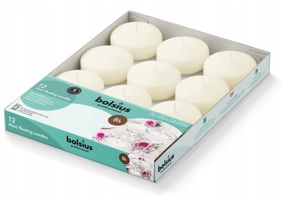 Bolsius Kremowa świeca pływająca 12 sztuk