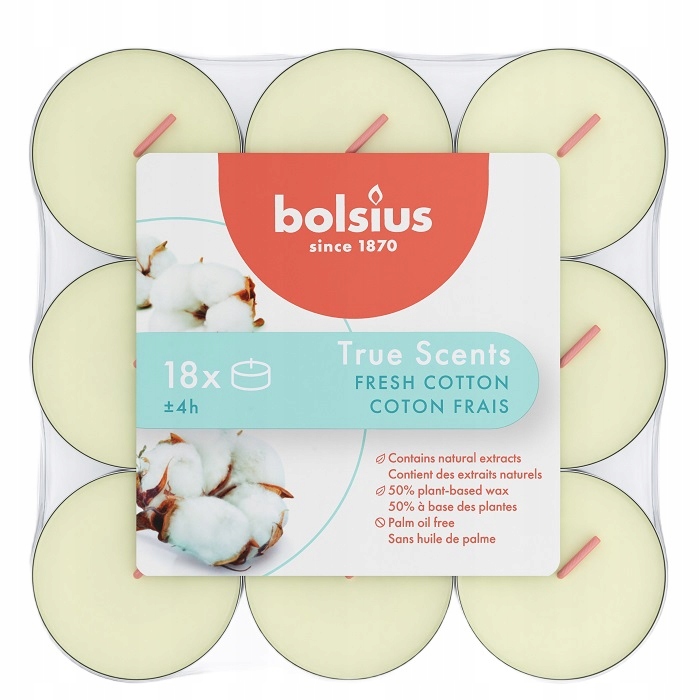 Bolsus True Scents Świeża Bawełna podgrzewacze zapachowe 4 godzinne - 18 sztuk