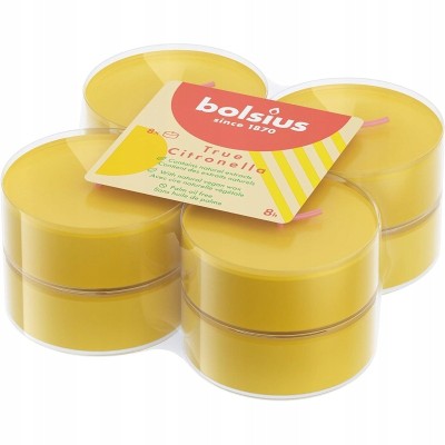 Bolsius True Citronella świece zapachowe Maxi lights 8 godzinne 8 sztuk