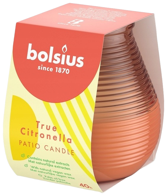Bolsius Patiolight Citronella Koralowa świeca zapachowa 94/91 w szkle