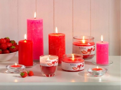 Bolsius Czerwona świeca pieńkowa 200/68