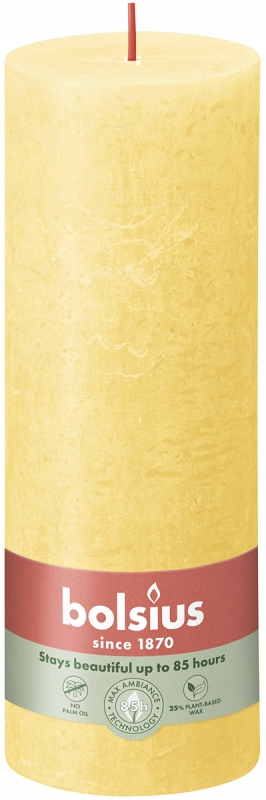 Bolsius Rustic Shine Słoneczny Żółty świeca dekoracyjna 190/68