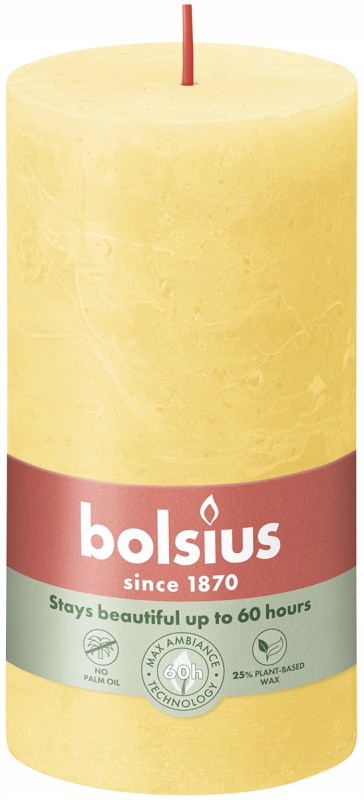 Bolsius Rustic Shine Słoneczny Żółty świeca dekoracyjna 130/68