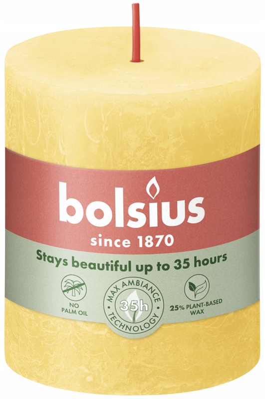 Bolsius Rustic Shine Słoneczny Żółty świeca dekoracyjna 80/68