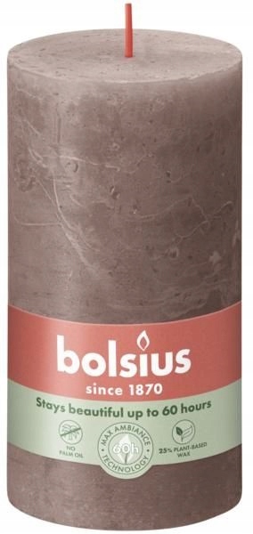 Bolsius Rustic Shine Taupe świeca dekoracyjna 130/68