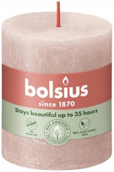 Bolsius Rustic Shine Mglisty Róż świeca dekoracyjna 80/68