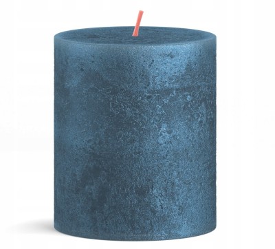 Bolsius Rustic Shimmer Niebieska świeca dekoracyjna 80/68 mm