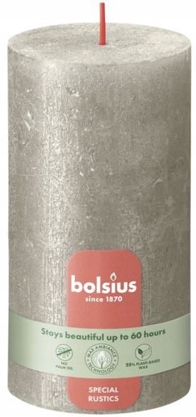Bolsius Rustic Shimmer Szampańska świeca dekoracyjna 130/68 mm
