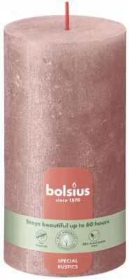 Bolsius Rustic Shimmer Różowa świeca dekoracyjna 130/68 mm