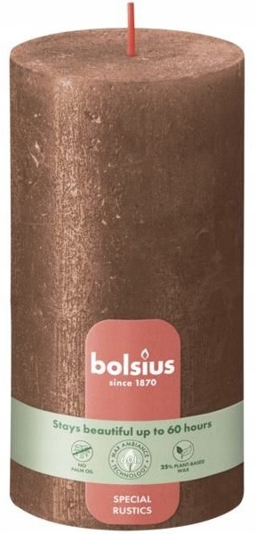Bolsius Rustic Shimmer Miedziana świeca dekoracyjna 130/68 mm