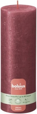 Bolsius Rustic Shimmer Czerwona świeca dekoracyjna 190/68 mm