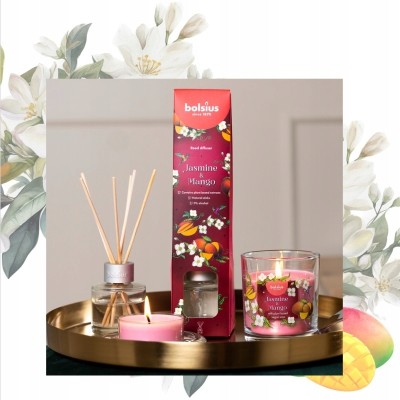 Bolsius Floral Fusion Jaśmin i Mango świece zapachowe Maxi 8h / 8 sztuk
