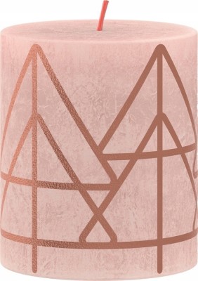 Bolsius Rustic Silhouette Mglisty Róż + Choinki świeca dekoracyjna 80/68 mm