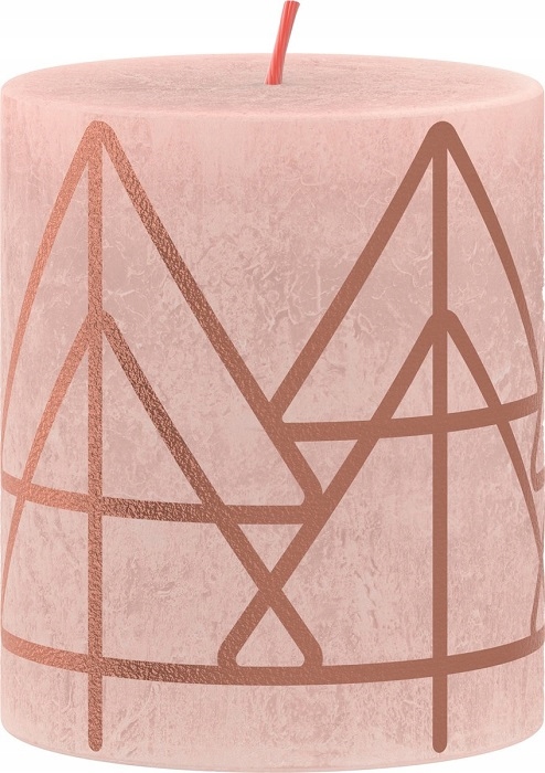 Bolsius Rustic Silhouette Mglisty Róż + Choinki świeca dekoracyjna 80/68 mm