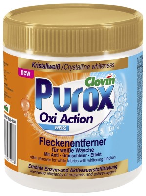 Purox OXI ACTION tlenowy odplamiacz proszkowy do tkanin białych 750g